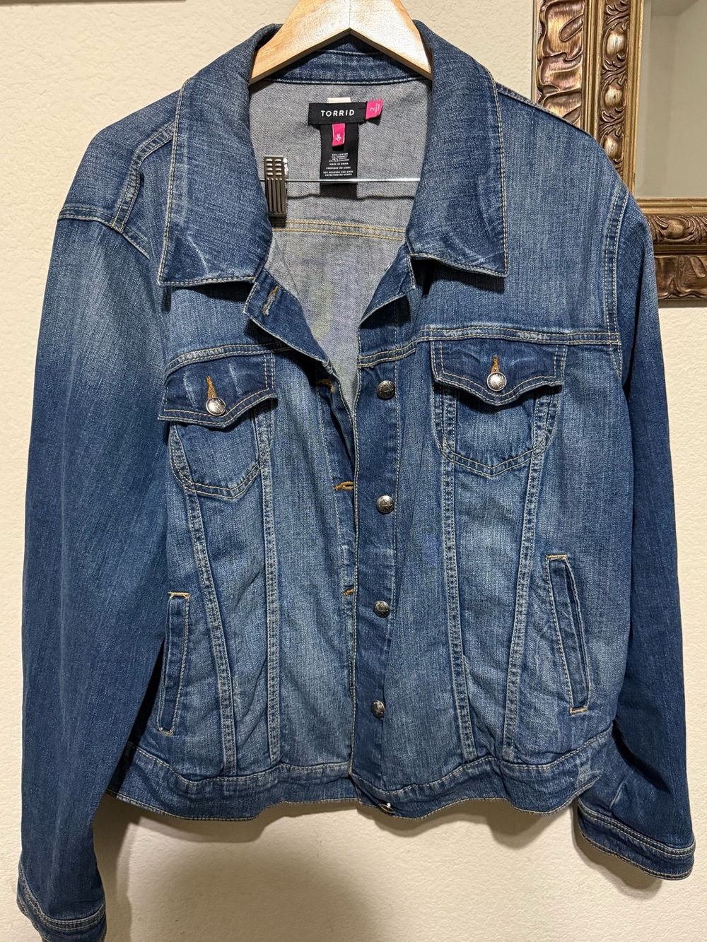 torrid Medium Wash Blue Denim Jacket with Button Front